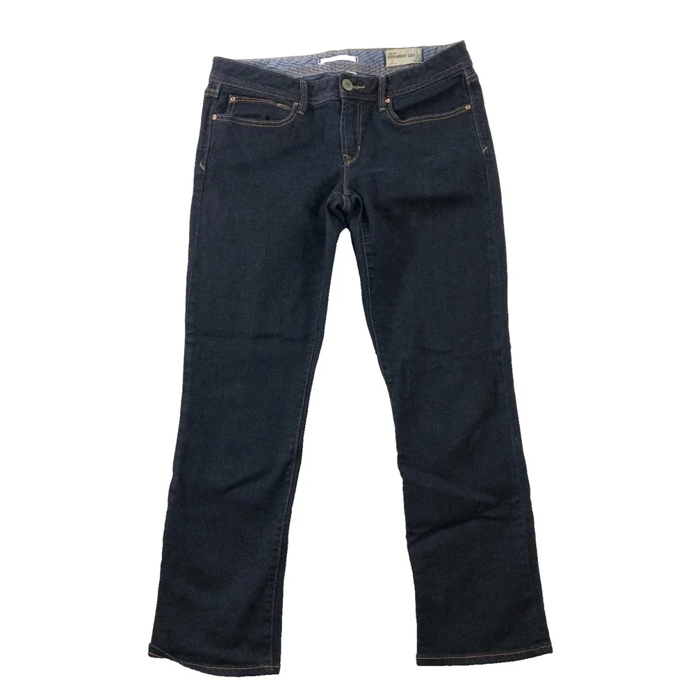 Gap Jeans‎ Women 28/6 Denim Blue Dark Wash Rinse Straight Low Rise Stretch 31x26